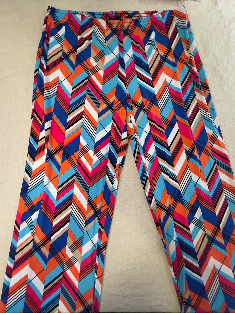 Premise Blue Orange Pink Geometric Print Kids Leggings